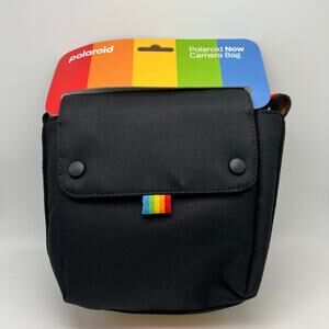 Polaroid Now Spectrum Instant Camera Canvas Travel Bag Black Crossbody Rainbow